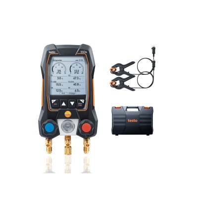 testo 550s Basis Set- Smarte digitale Monteurhilfe mit kabelgebundenen Zangen-Temperaturfühlern