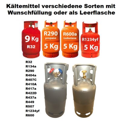 Kältemittel R410A R410 410 11,3kg Flasche Klima Gas Neu Original ADR 2.2 